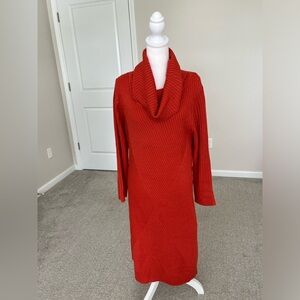 EUC Luna Moon Sweater Dress Size Large Color Brick/ Deep Orange.